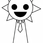 coloriage Mr Sun Sprunki pour enfant a imprimer gratuit