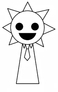 coloriage Mr Sun Sprunki pour enfant a imprimer gratuit