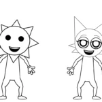 coloriage Mr Sun Sprunki pour enfants à télécharger