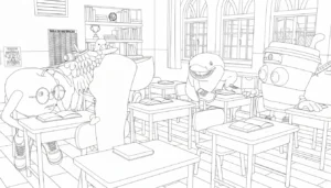 coloriage Odin Din Din Dun à imprimer kawaii