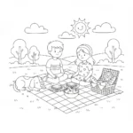 coloriage Pique Nique gratuit a imprimer