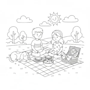 coloriage Pique Nique gratuit a imprimer