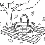 coloriage Pique Nique pour enfants a imprimer