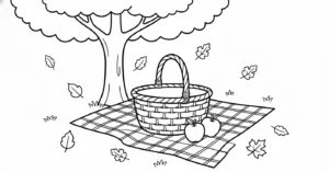 coloriage Pique Nique pour enfants a imprimer