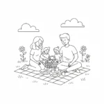 coloriage Pique Nique pour enfant a imprimer gratuit