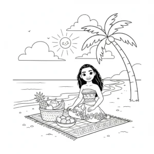 image pour coloriage Pique Nique enfant