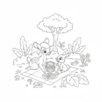 coloriage Pique Nique pour bebe a imprimer