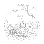 coloriage Pique Nique pour enfant a imprimer gratuit