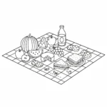 coloriage Pique Nique à imprimer kawaii