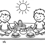 coloriage Pique Nique pour enfants a imprimer