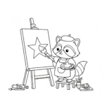 coloriage Raton Laveur pour enfant de 5 ans
