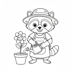 coloriage Raton Laveur de pour enfants