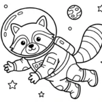 coloriage Raton Laveur a imprimer pour enfant de 4 ans