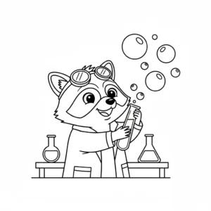 coloriage Raton Laveur educatif pour enfant