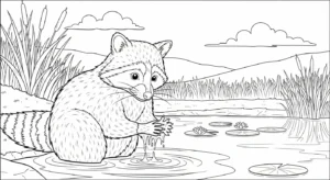 coloriage Raton Laveur pour enfant de 10 ans