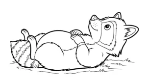 coloriage Raton Laveur et apprentissage