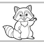 coloriage Raton Laveur pour enfant de 5 ans