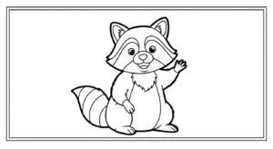 coloriage Raton Laveur pour enfant de 5 ans