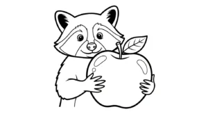 coloriage Raton Laveur a imprimer pour enfant de 4 ans