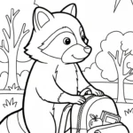 coloriage Raton Laveur à imprimer pdf