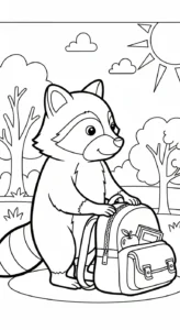 coloriage Raton Laveur à imprimer pdf