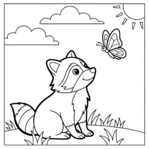 coloriage Raton Laveur à imprimer pdf