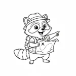 coloriage Raton Laveur pour enfant de 2 ans