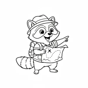 coloriage Raton Laveur pour enfant de 2 ans