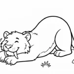 coloriage Smilodon à imprimer pour enfant de 10 ans