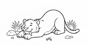 coloriage Smilodon à imprimer pour enfant de 10 ans