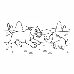 coloriage Smilodon pour enfants à télécharger