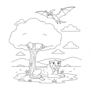 coloriage Smilodon pour enfant