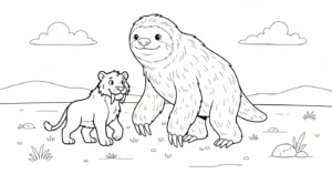coloriage Smilodon à imprimer gratuit