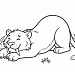 coloriage Smilodon a imprimer gratuitement