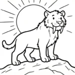 coloriage Smilodon pour primaire