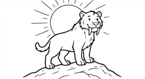 coloriage Smilodon pour primaire
