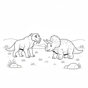 coloriage Smilodon pour enfant de 8 ans