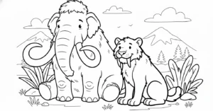 télécharger coloriage Smilodon gratuit