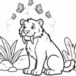 coloriage Smilodon gratuit à imprimer