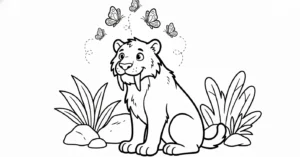 coloriage Smilodon gratuit à imprimer