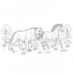 coloriage Smilodon gratuit en ligne