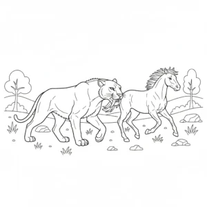 coloriage Smilodon gratuit en ligne