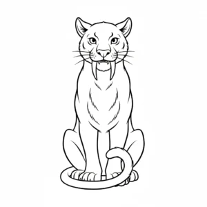 coloriage Smilodon à imprimer pour enfant de 12 ans