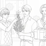 coloriage Saja Boys Noel pour enfant de 5 ans