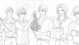 coloriage Saja Boys Noel pour enfant de 5 ans