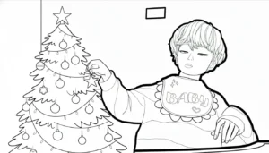 coloriage Saja Boys Noel pour enfant de 6 ans