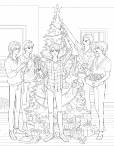 coloriage Saja Boys Noel a colorier en ligne gratuitement