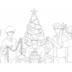 coloriage Saja Boys Noel d