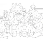 coloriage Saja Boys Noel gratuit à imprimer