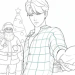 image pour coloriage Saja Boys Noel enfant
